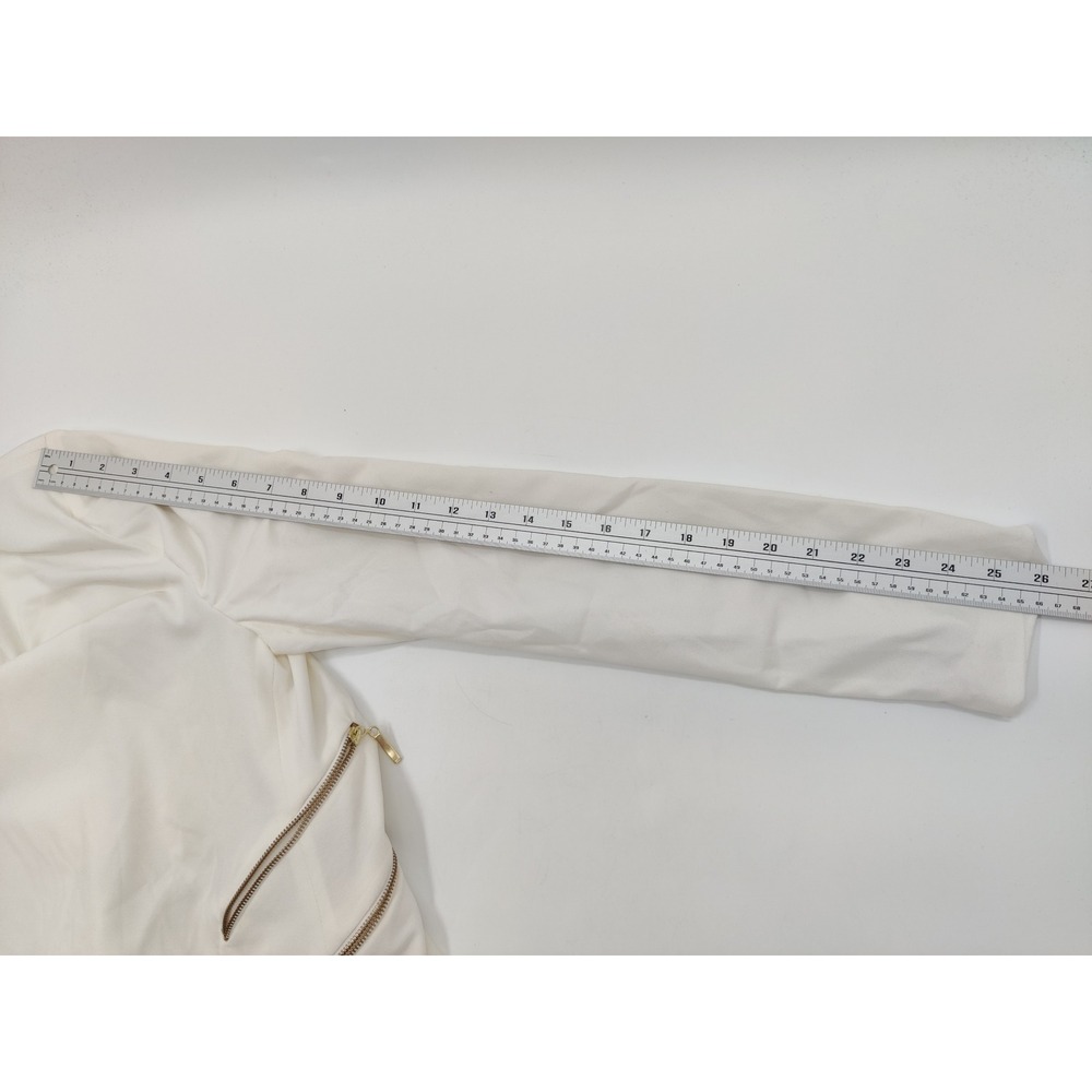 Marilyn Monroe Womens White Open Front Blazer Jacket Gold Back Zippers Large NEW - Picture 7 of 9